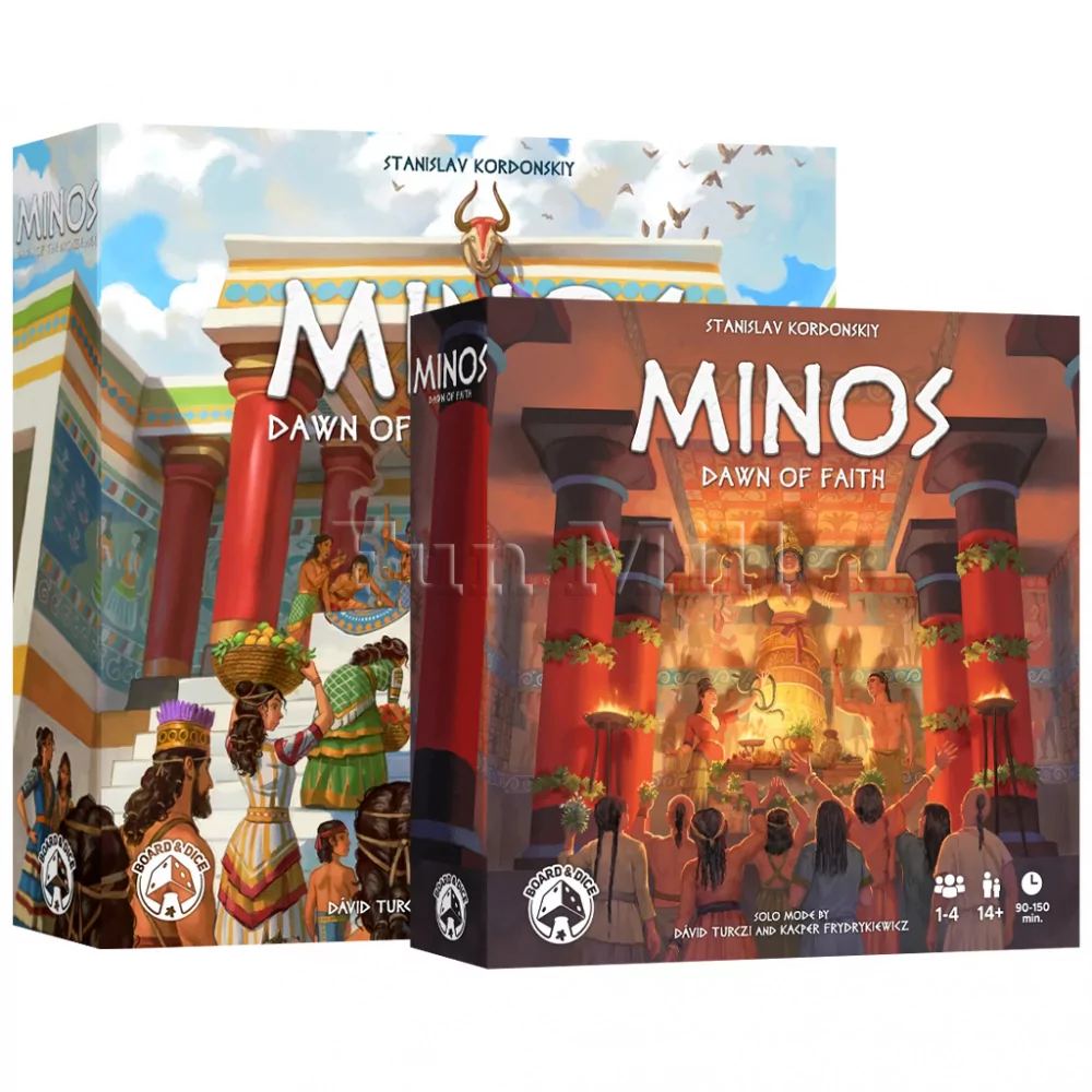 Настольная игра Минос: На Заре Бронзового Века с дополнением Минос: Рассвет Веры