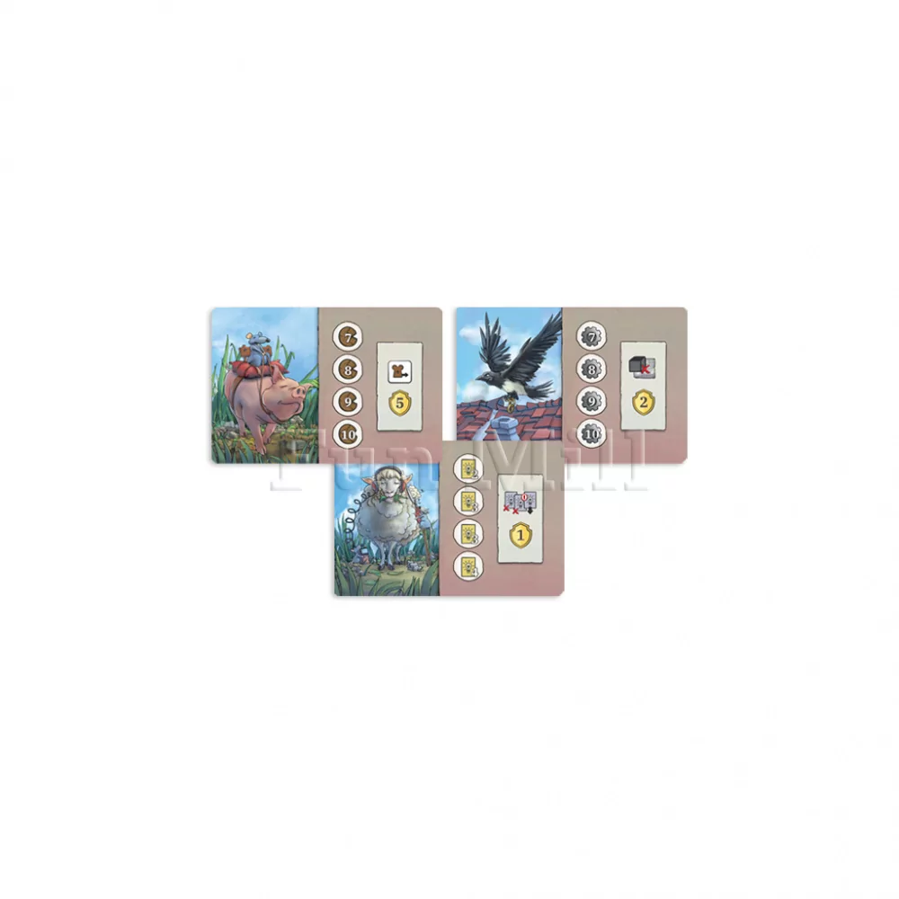 Набор: Промокарты Целей и Жетоны Мышей для игры Побег из Вистара (Rats of Wistar Objective cards set + Guest Mice Set)